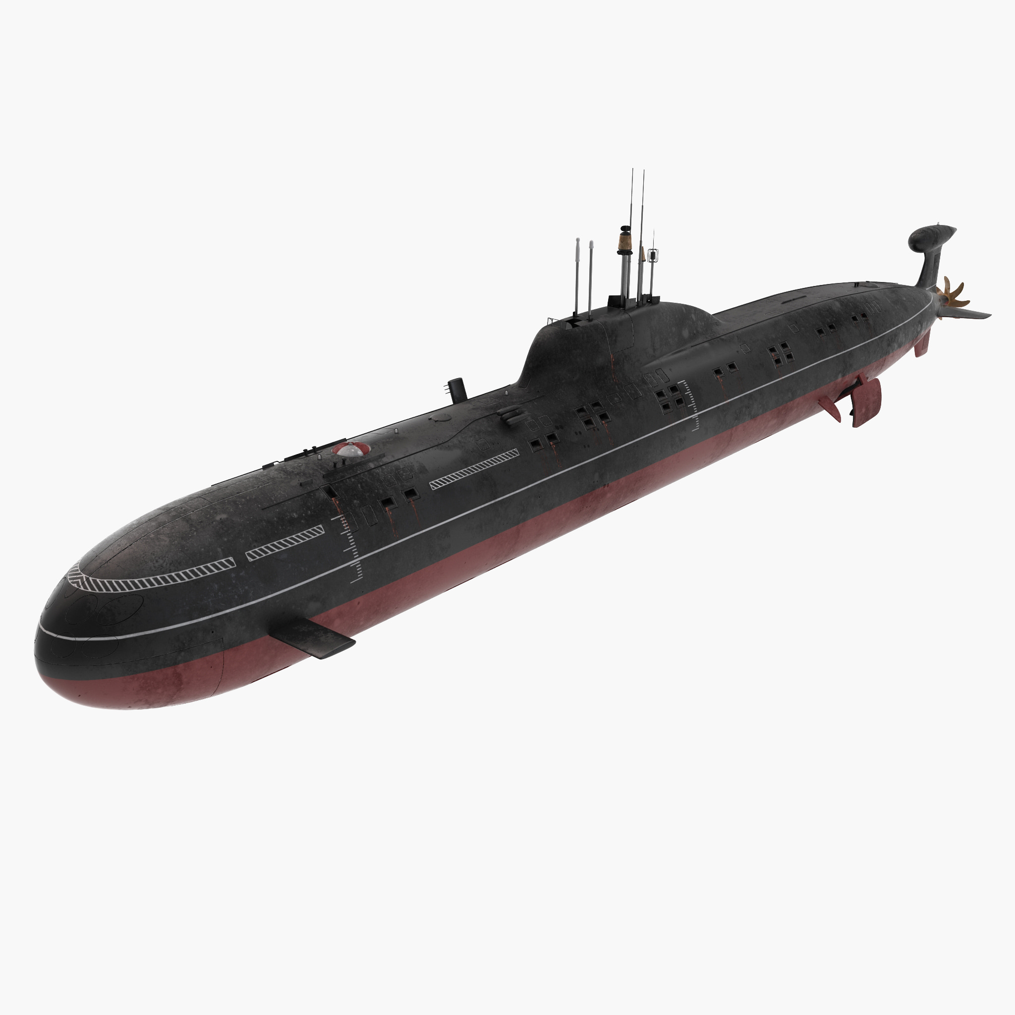 Akula Class Submarine 3d Model