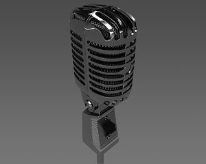 3d model old mic microphone