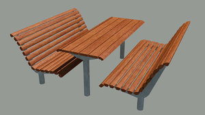 3ds park benches table