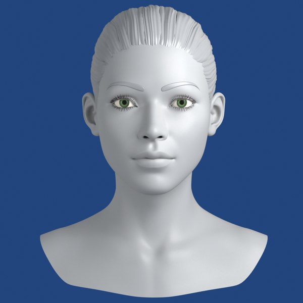 3d realistic young woman head