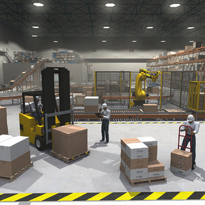 3dsmax cargo warehouse robot