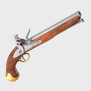 3d antique pistol 1700 guns