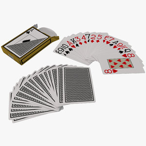 3d playing cards set model