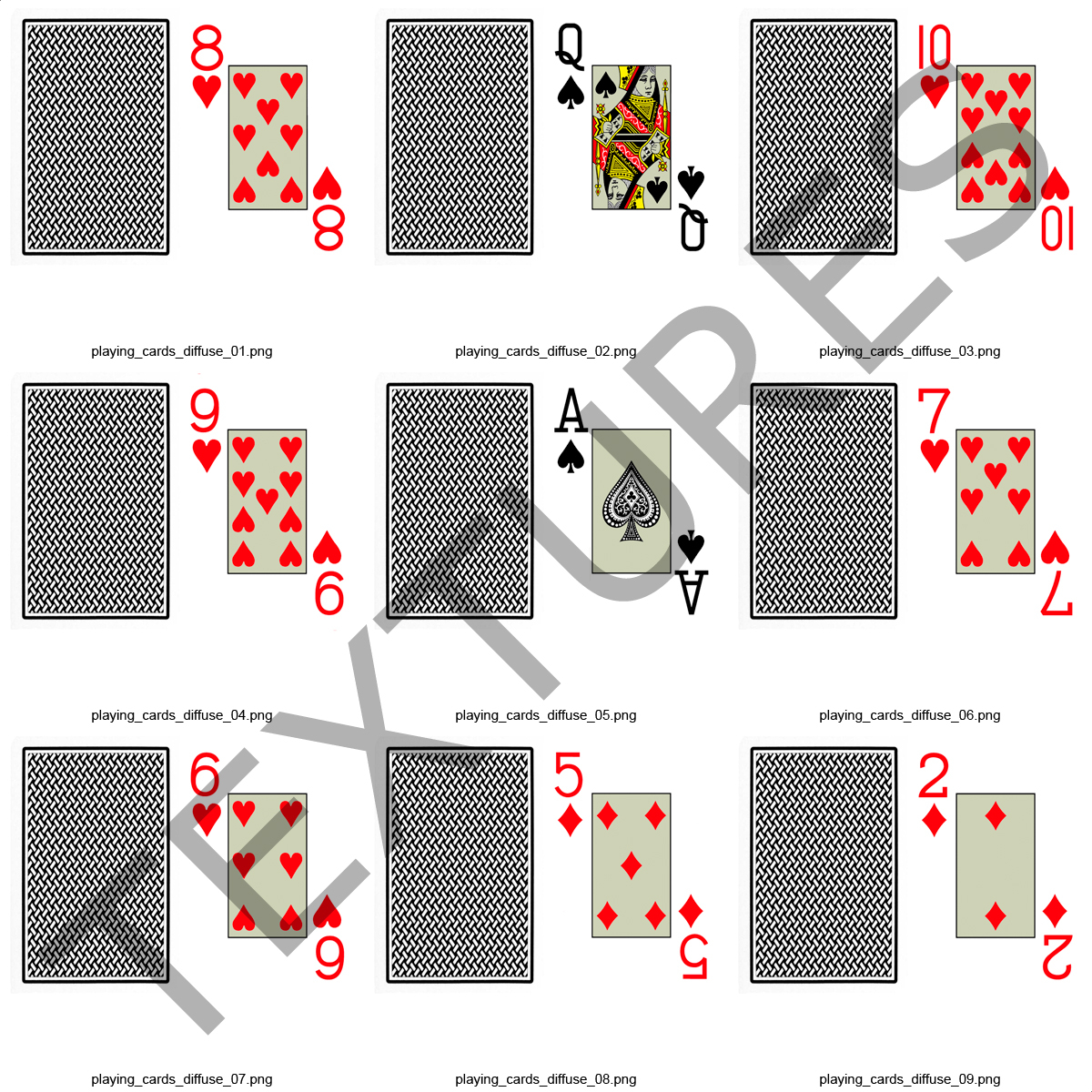 3d Playing Cards Set Model