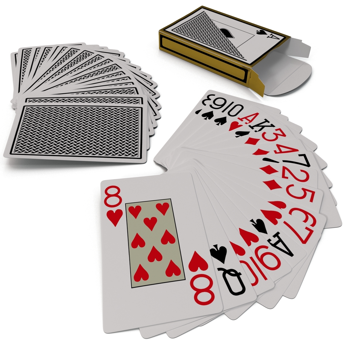 3d playing cards set model