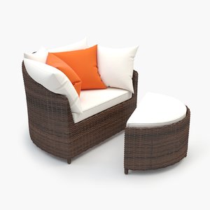 3ds max lounge rattan chair