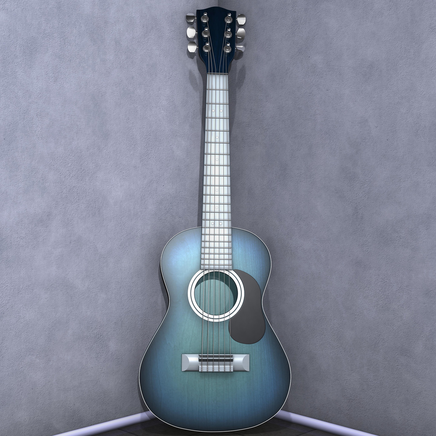 guitar acoustic 3d model