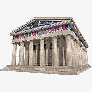 greek temple obj
