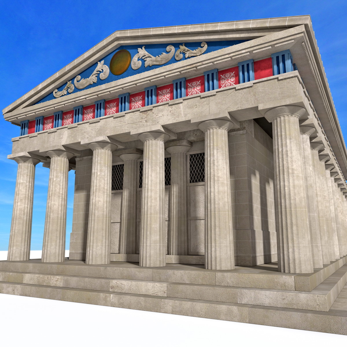 greek temple obj