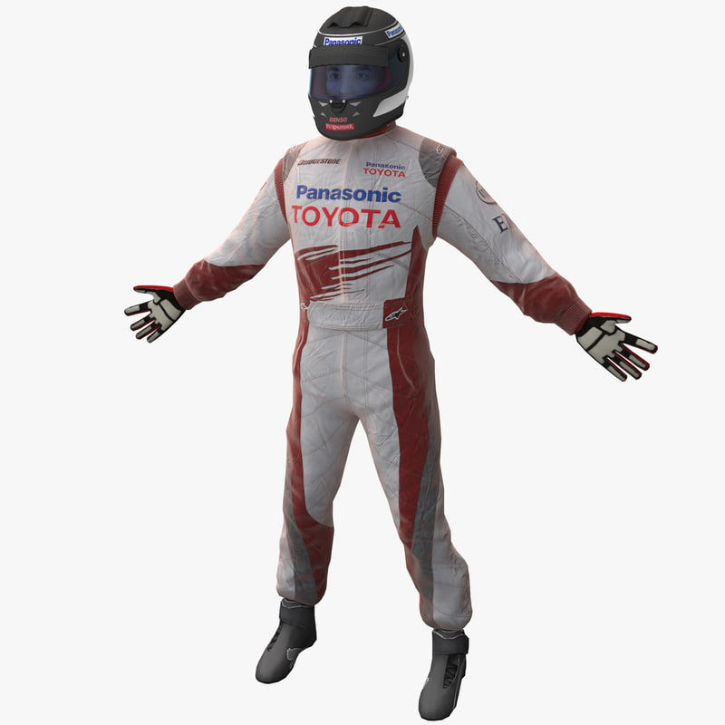 model 3d car driver free model rigged toyota racing 3d driver