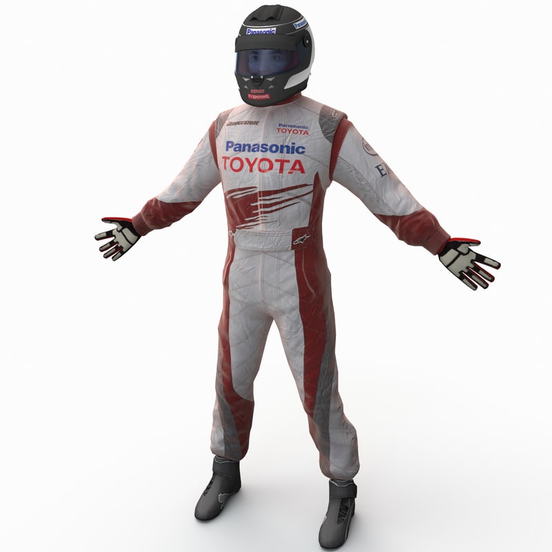 racing driver toyota rigged 3d model