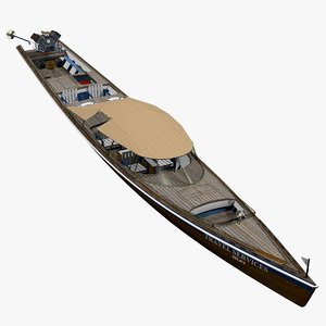 3d model lake long tail canoes