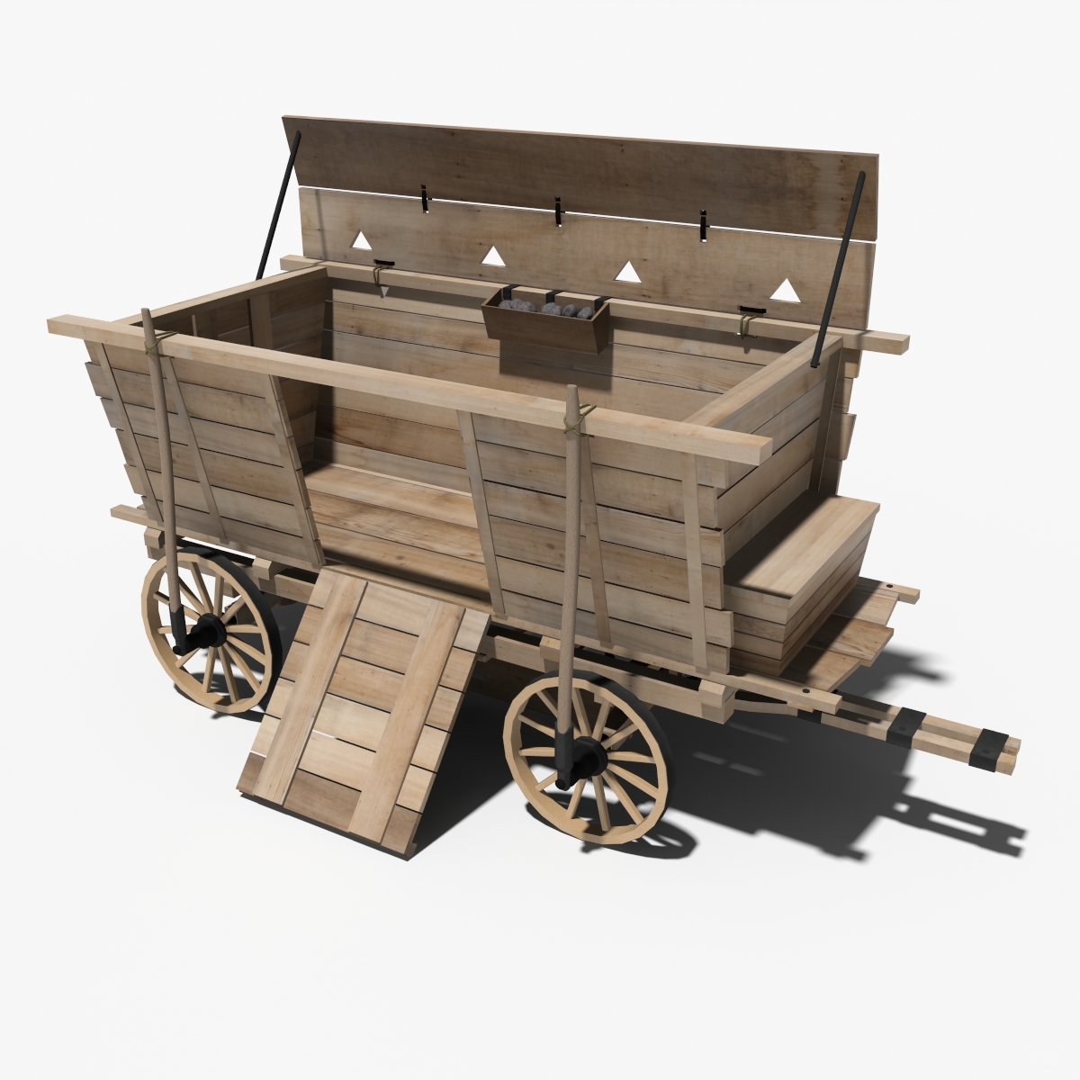 medieval war wagon 3d model