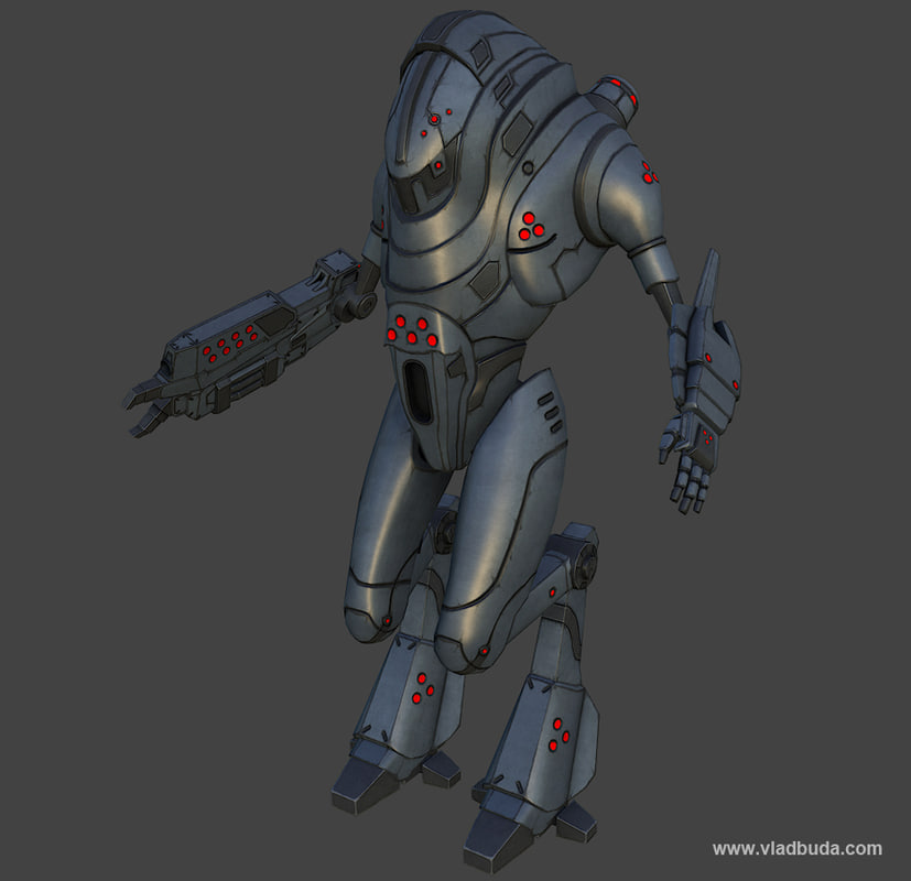 maya sci-fi mech warrior