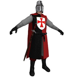 3d model medieval templar knight