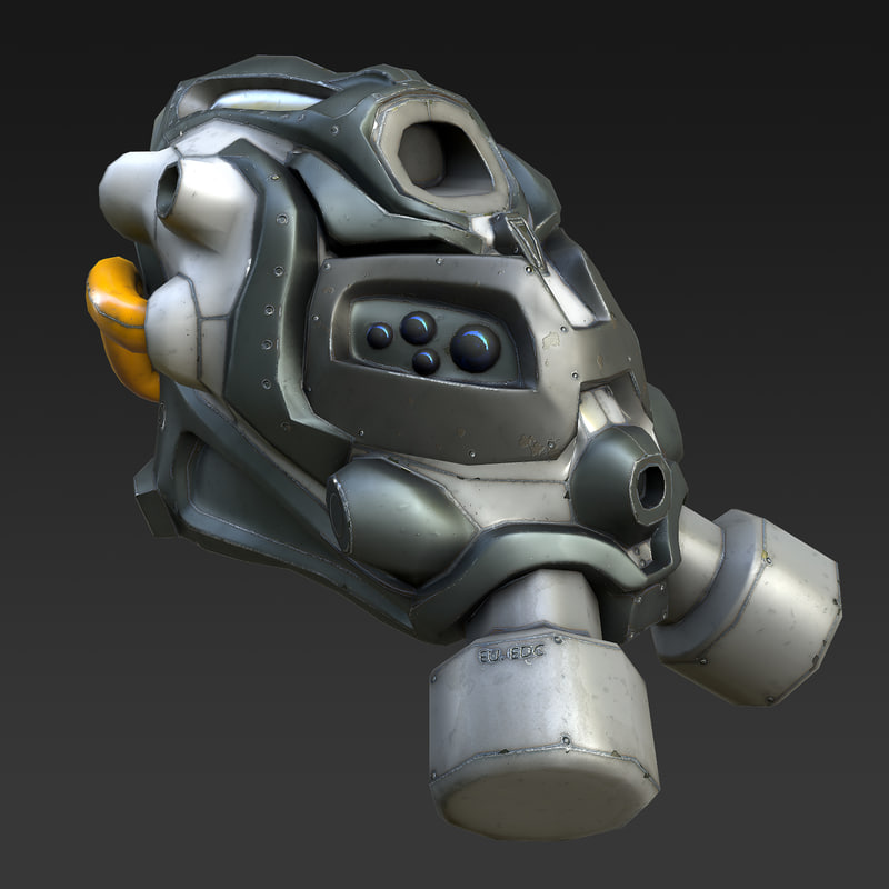 sci-fi gas mask 3d max
