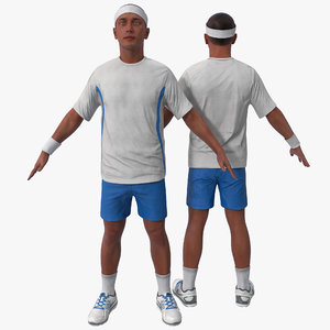 3d model tennis player 3