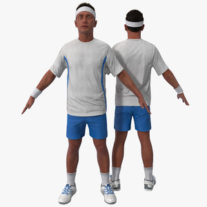 tennis player rigged 3 3d max