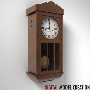 3d model of vintage wall clock