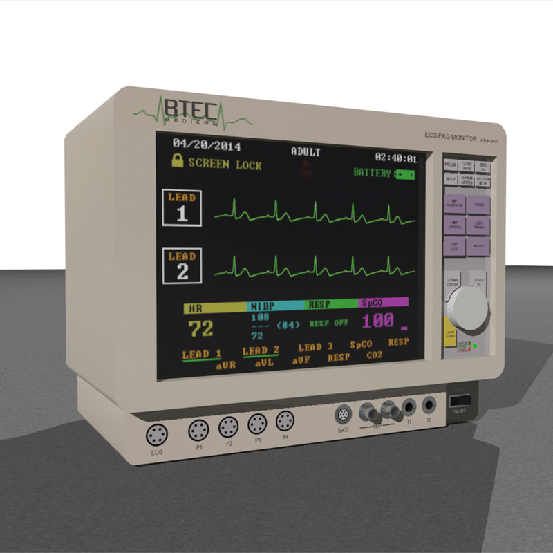 3d monitor medical ecg model
