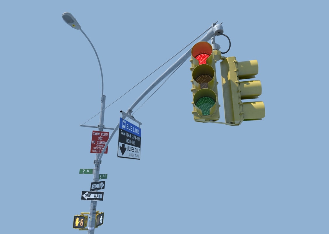 3d nyc traffic light signal