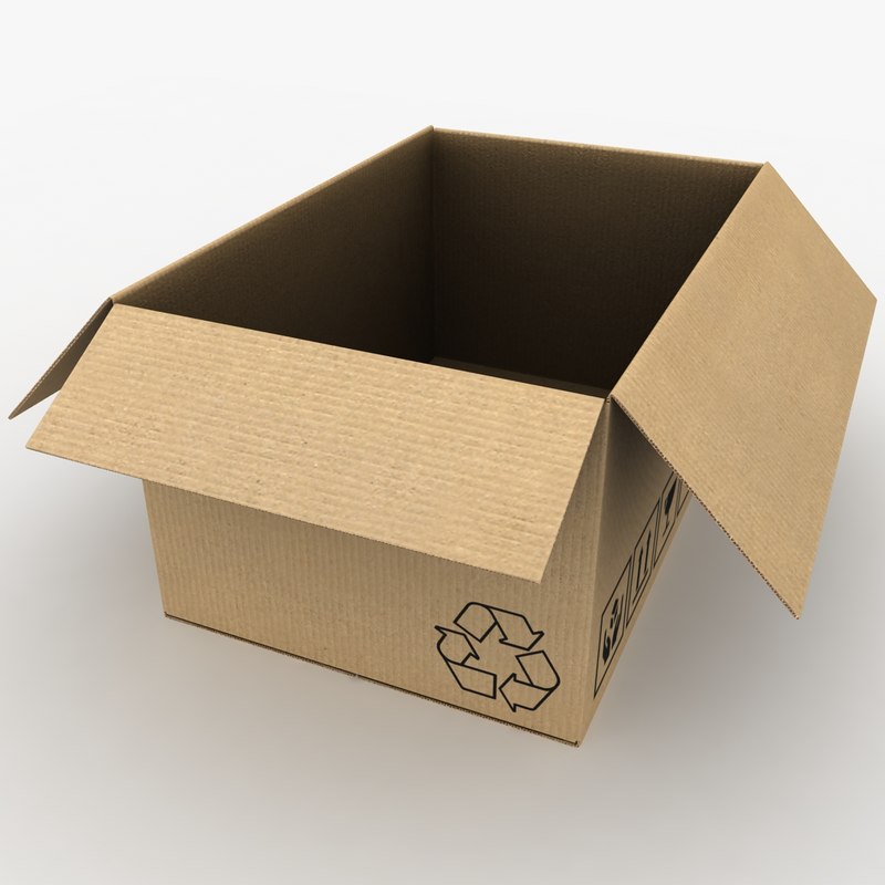 cardboard box open 3d max