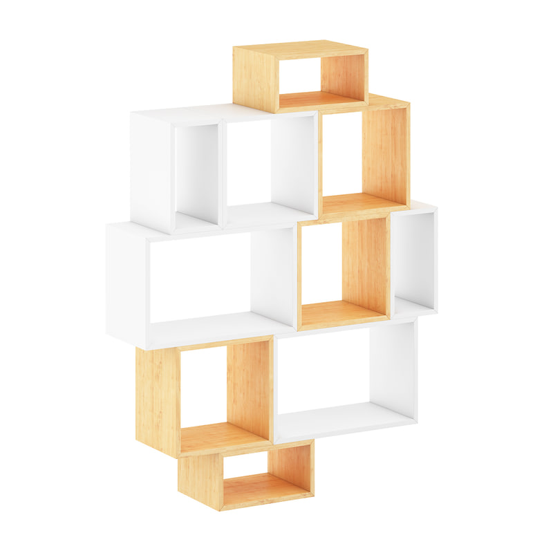 white wood shelf obj