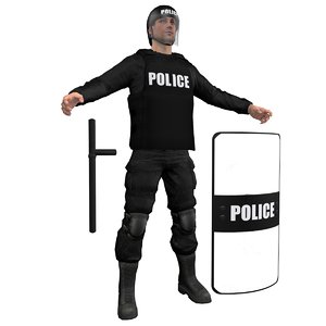 3dsmax riot police officer