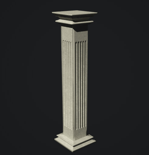  3d  model  of square roman pillar 