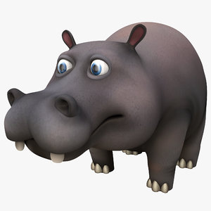 3d model cartoon hippopotamus