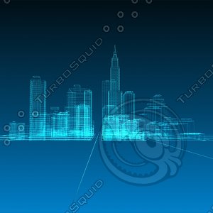 abstract wireframe cityscape 3d 3ds
