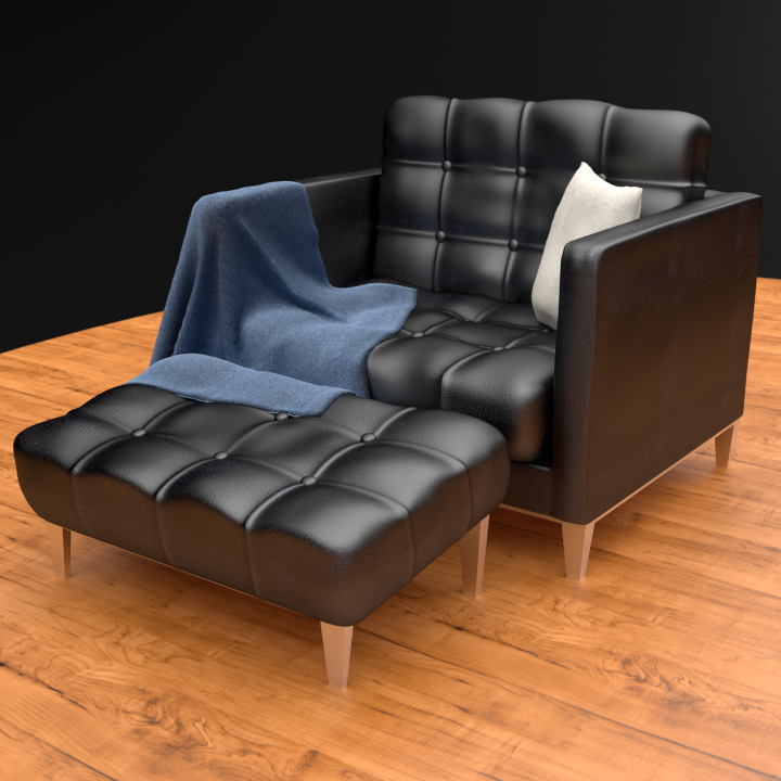 3d Modern Leather Armchair