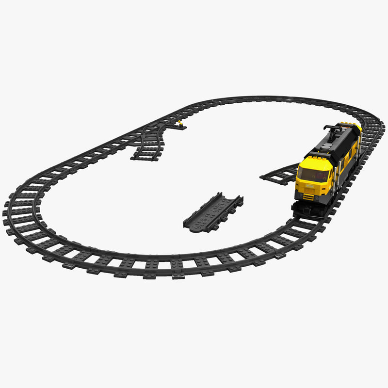 3d lego train set model