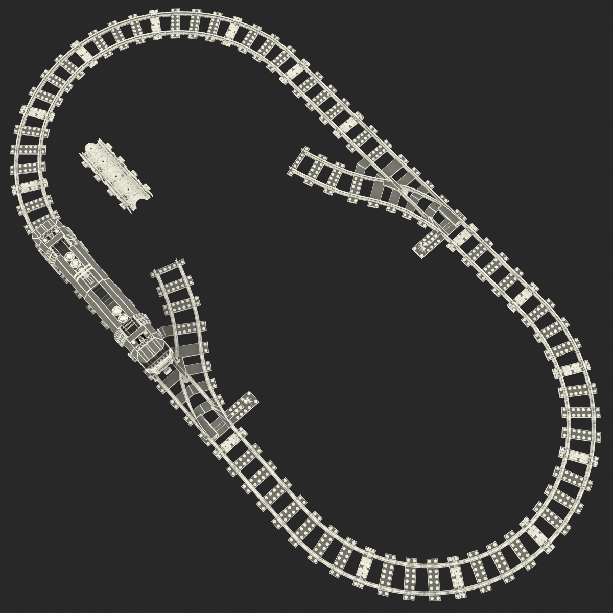 3d lego train set model
