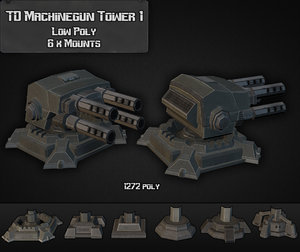 3d td machinegun tower 01