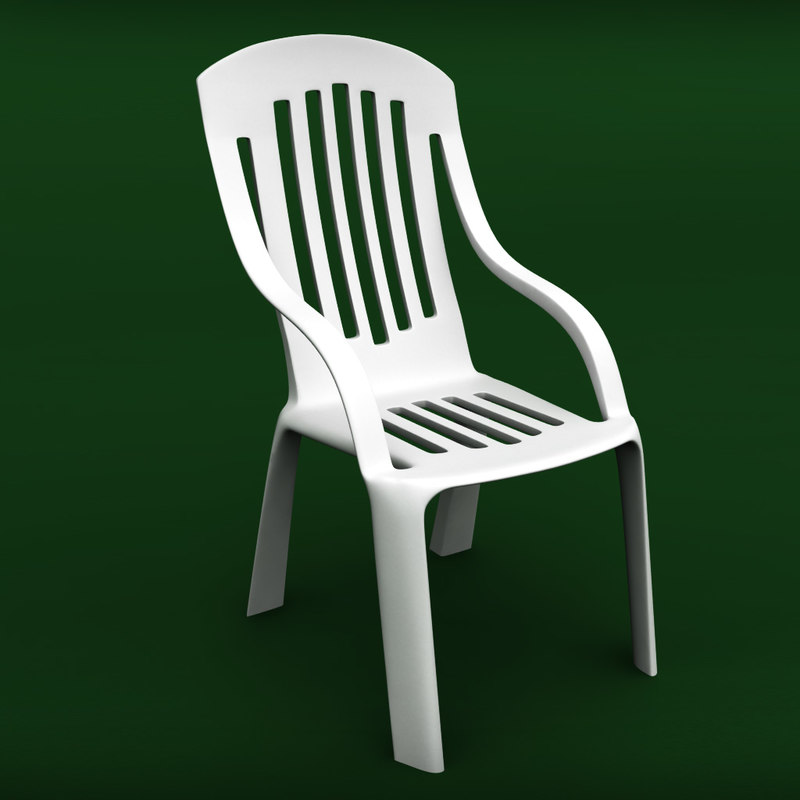 3d garden plastic chair model