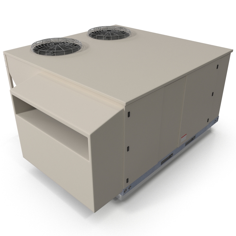 3d rooftop heating cooling unit model