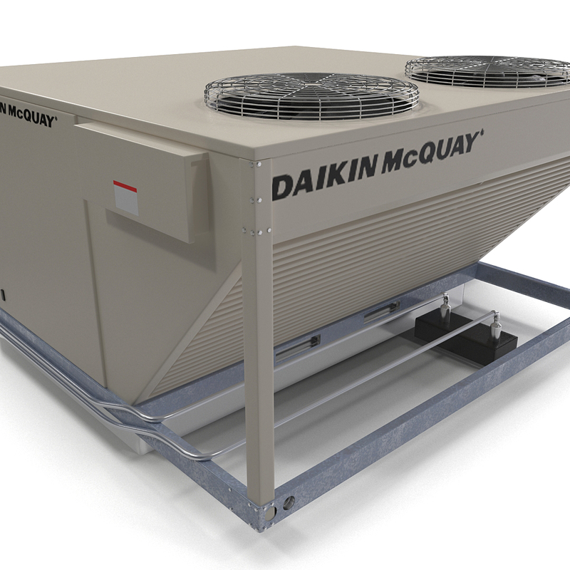 3d rooftop heating cooling unit model