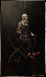 clown puppet sitting x