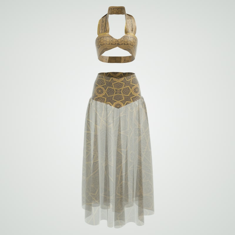 belly dancer outfit obj