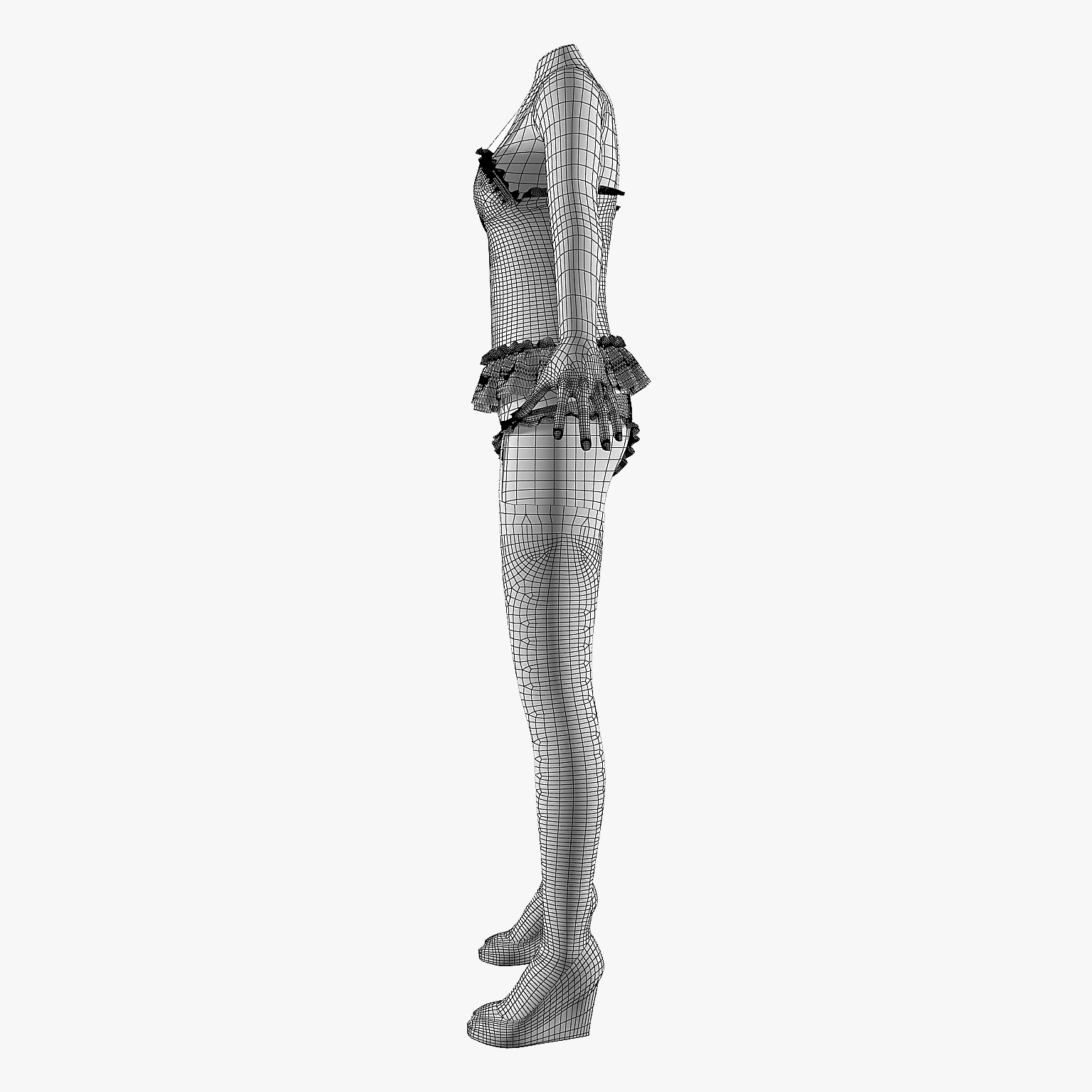 corset stockings female 3d max