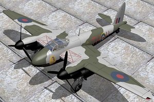 3d model of mosquito fighter fbvi