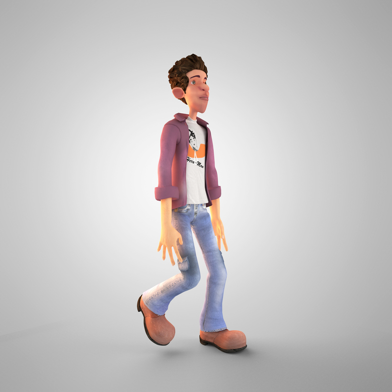 3ds max hero boy cartoon