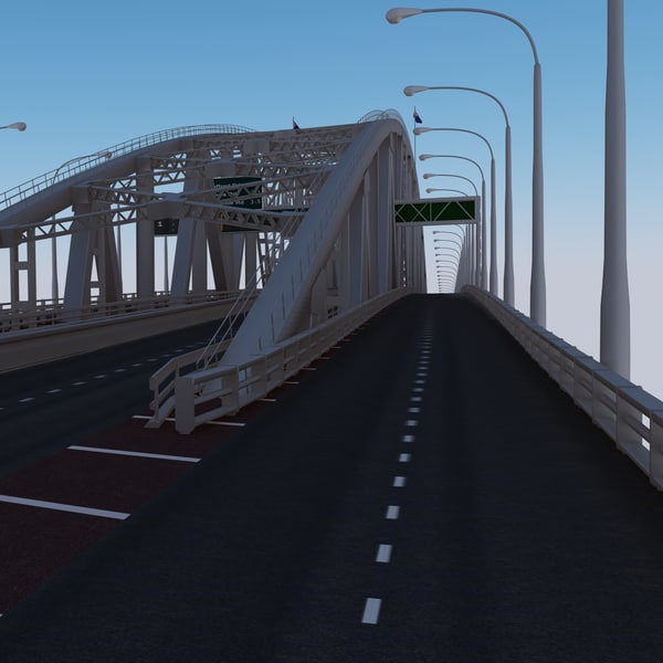 auckland harbour bridge new zealand 3d model