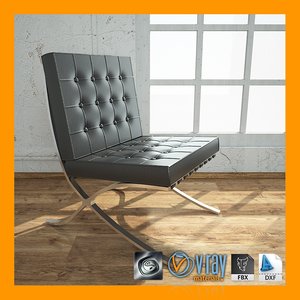 barcelona chair 3d max