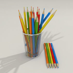 3d colored pencils model