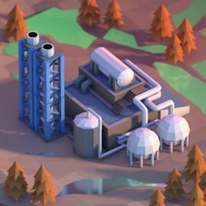 3d model of chemical plant