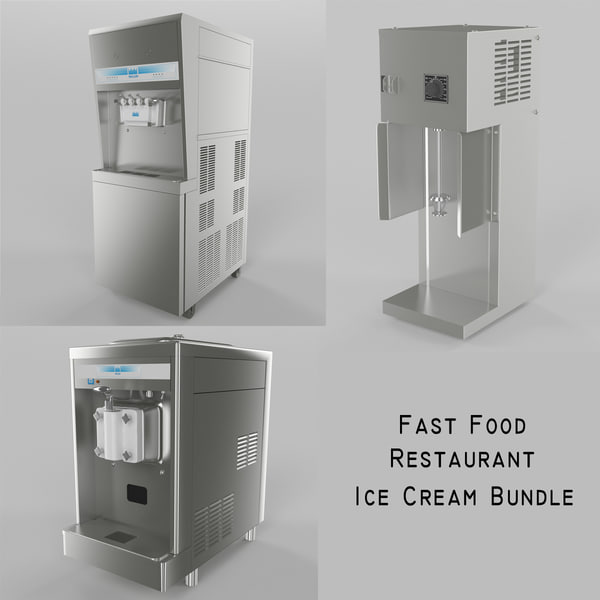 3d set ice cream model