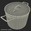 3d professional stainless steel pot model