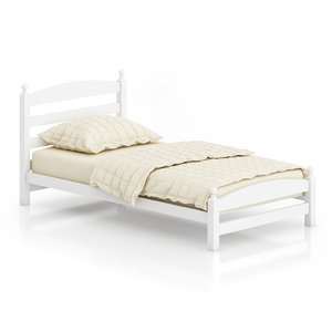 white single bed 3d